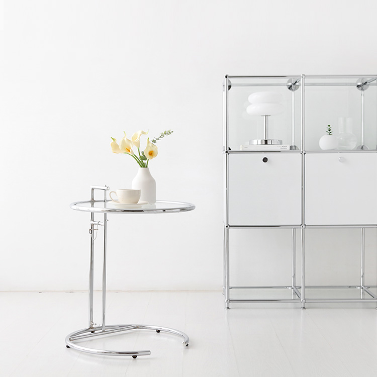 심플리 투명 높이조절 사이드테이블 원형 0518.3947