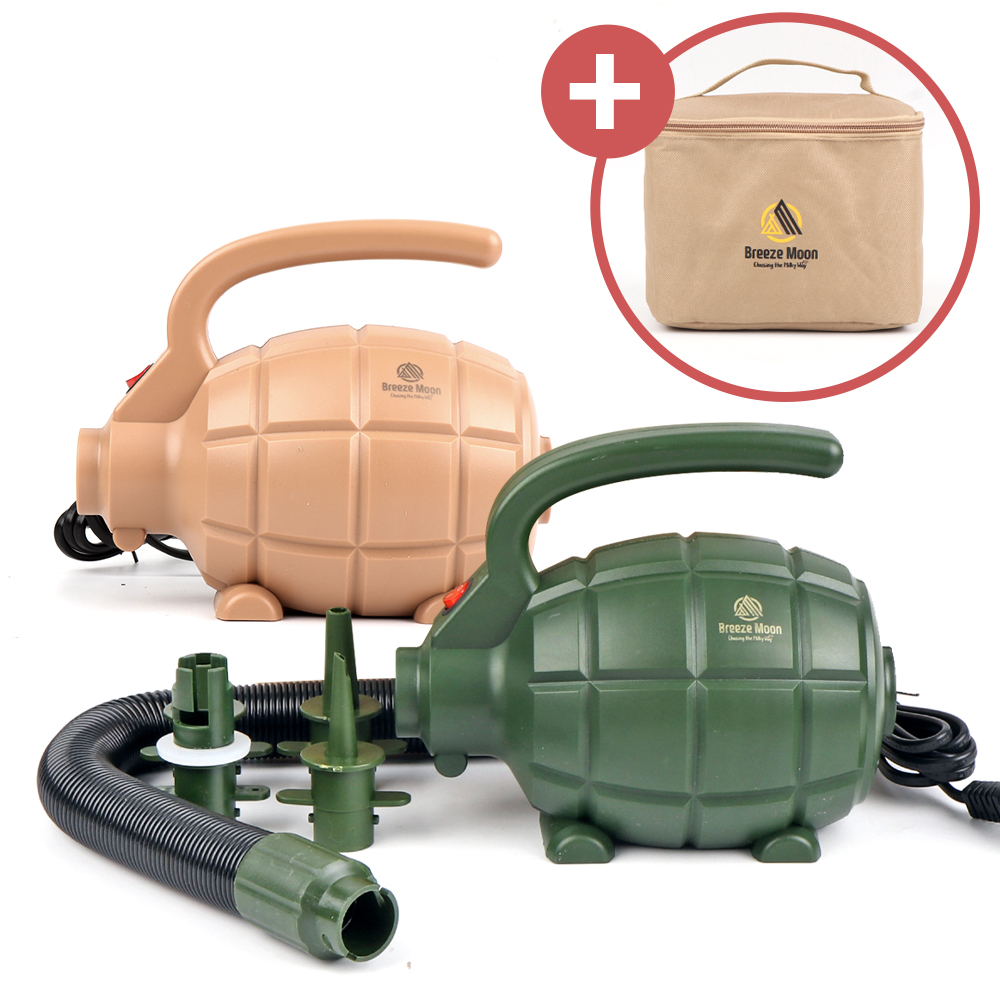 브리즈문 수류탄 캠핑 에어 펌프 전동 휴대용 튜브 텐트 펌프 공기주입기 자충 매트 펌프