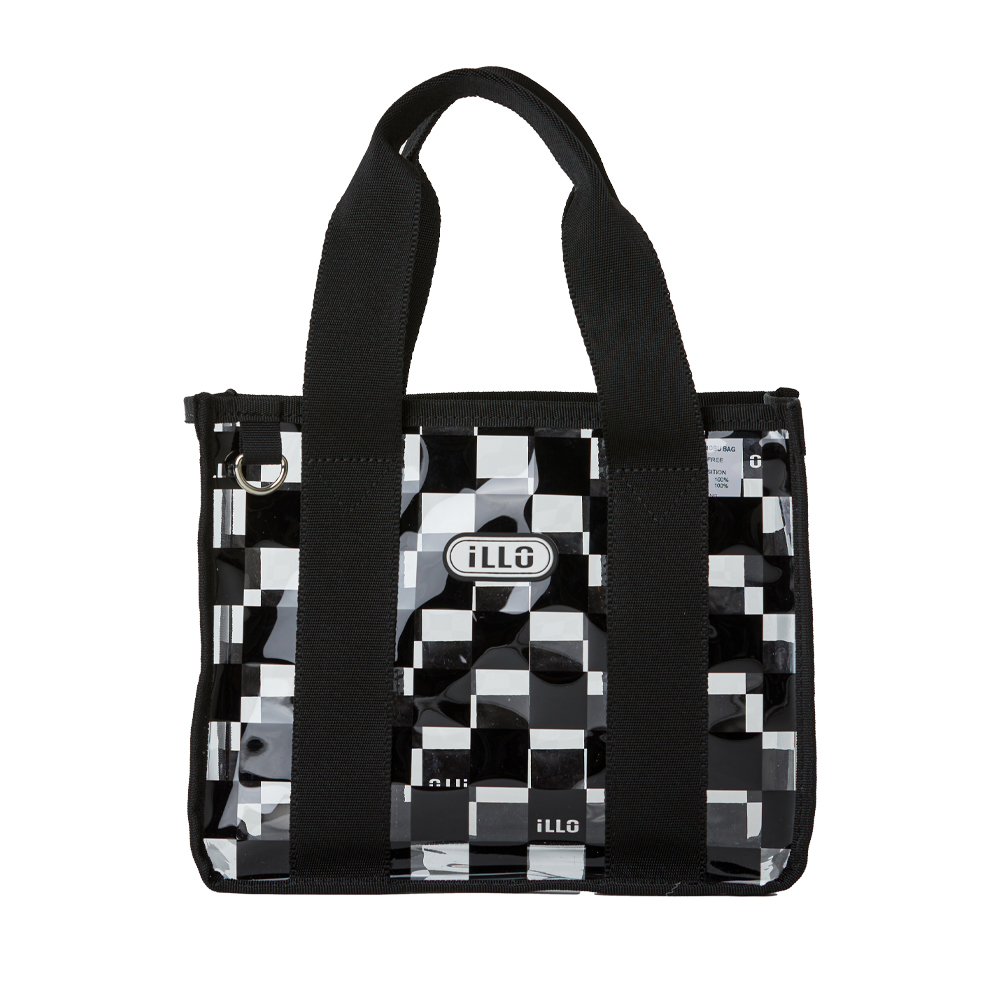 일로 보부백 강아지 체커보드 PVC 가벼운 산책가방