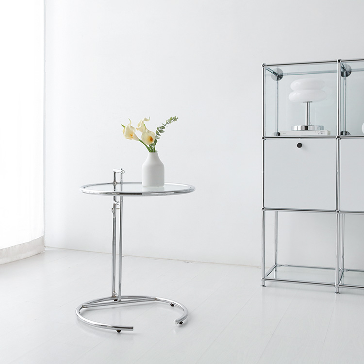 심플리 투명 높이조절 사이드테이블 원형 0518.3947