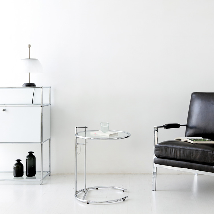 심플리 투명 높이조절 사이드테이블 원형 0518.3947