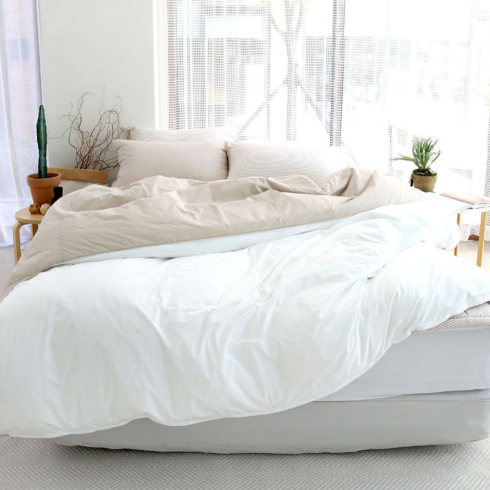 엠시베딩 호텔침구 모달이불세트 알러지케어 사계절 신혼 베이지화이트 침구세트 Q