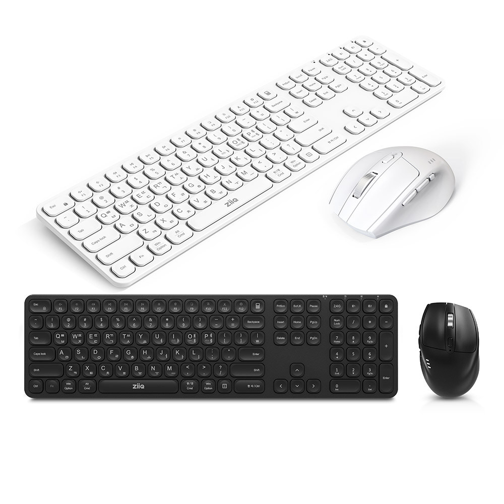 지큐 ZiiQ ZSB-1000 블루투스 무선 키보드 마우스 세트 키스킨포함 블랙