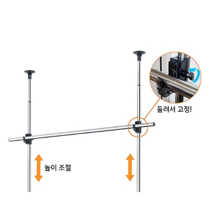 웰렉스 공간활용 스테인리스 베란다 발코니 무타공 수직폴 행거 튼튼한 빨래건조대 이미지 6