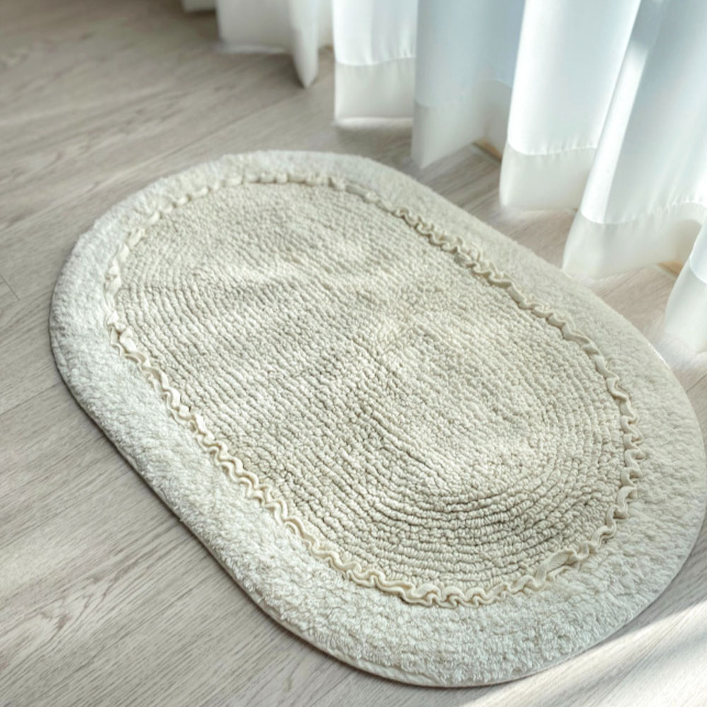 순면 발매트 타원 레이스 화장실 욕실 발매트