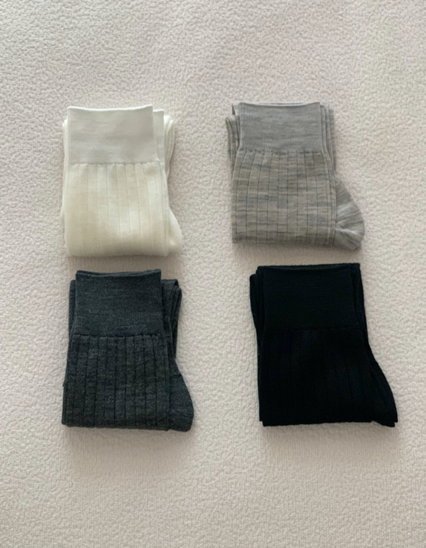 [당일발송] 뮤뮤 메리노울 시스루 롱 루즈삭스 양말 (4color) 상세 이미지 1
