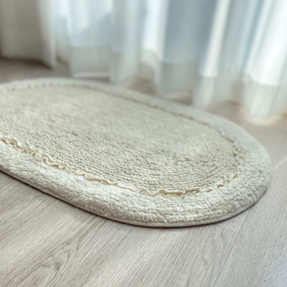 순면 발매트 타원 레이스 화장실 욕실 발매트
