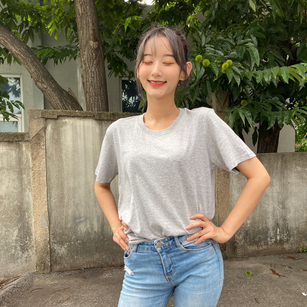 흰티 기본 라운드 무지 티 면티 이미지 6