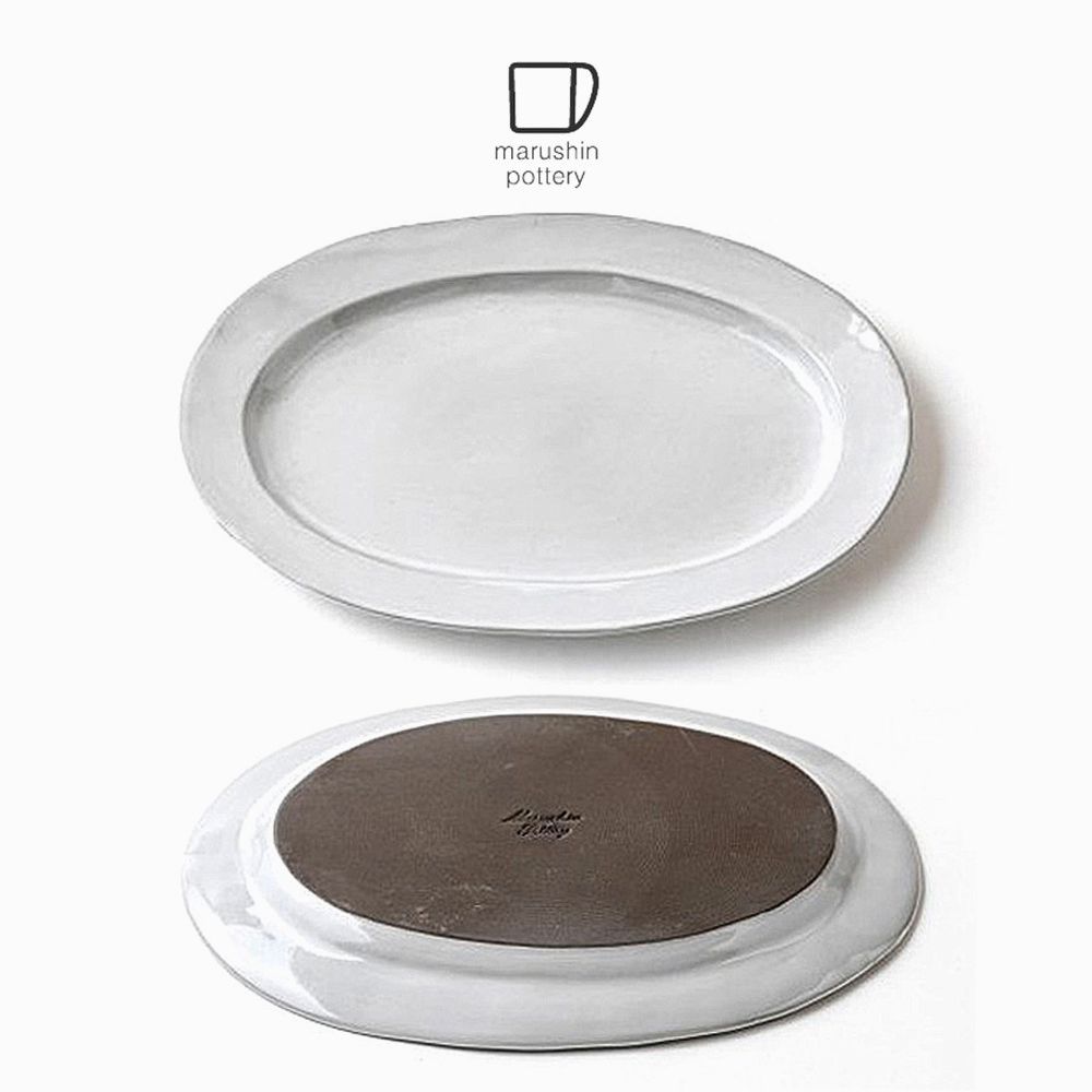 마루신 칸토 Despres 그레이 오벌 플레이트 접시 L : 아이캠프 스토어