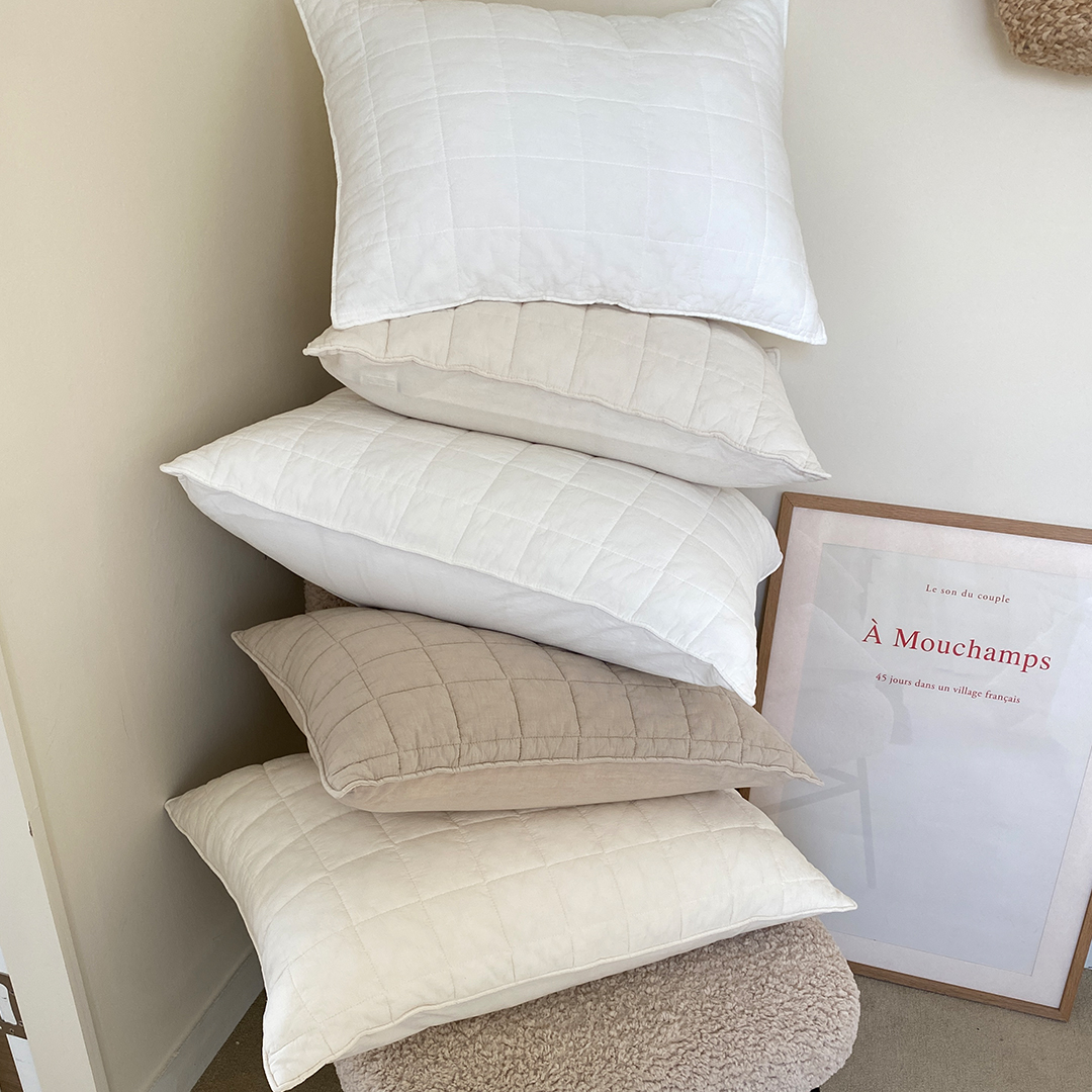 모제무드 오가닉 60수 순면 무형광 누빔 피그먼트 지퍼 베개커버 2040