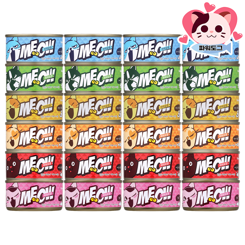 미아오캔 고양이 통조림 캔 간식 길냥이 길고양이 6종혼합, 80g, 24개 이미지 3