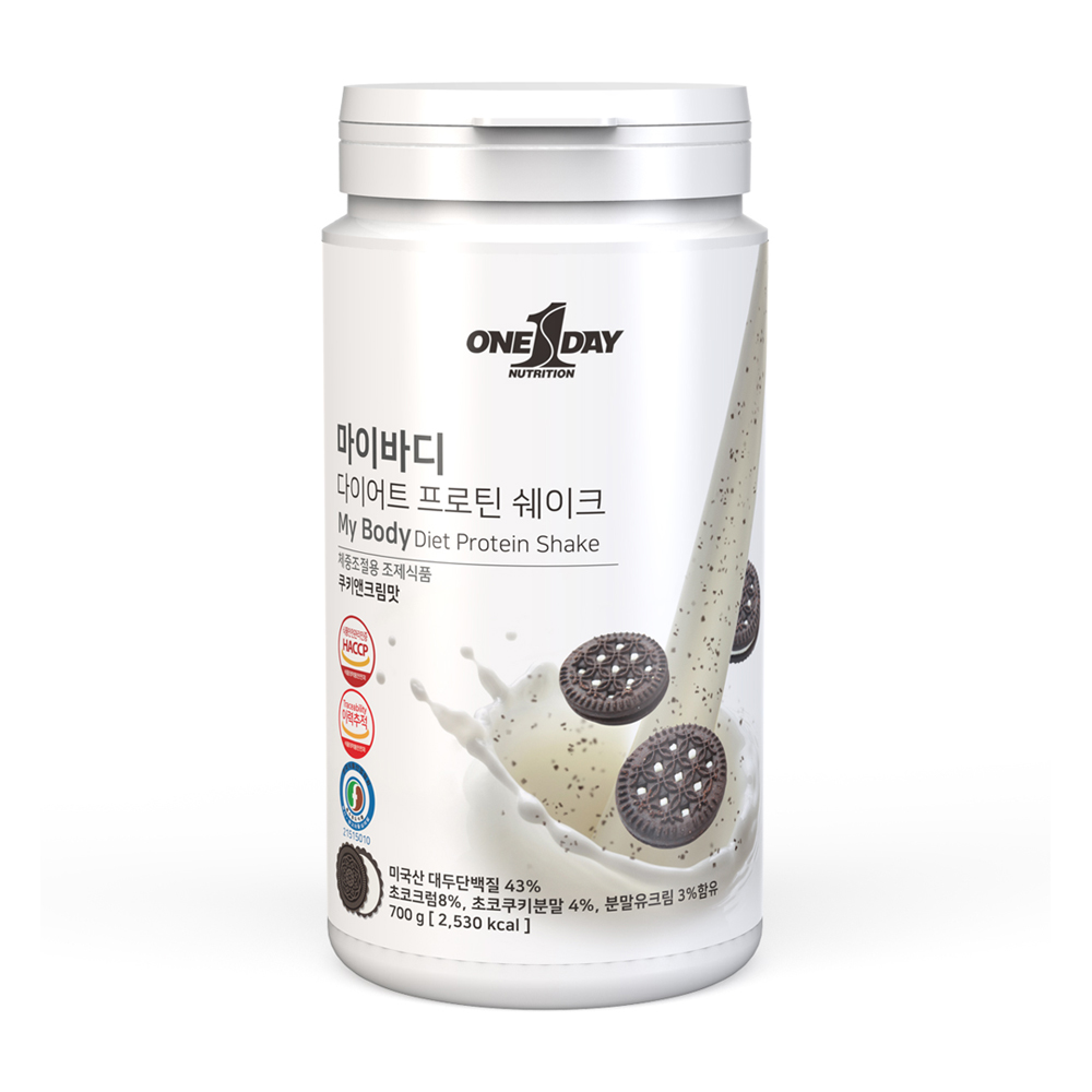 마이바디 다이어트쉐이크 프로틴 대두 단백질보충제 식사대용 쿠키앤크림 1개+1개 - 상품 이미지