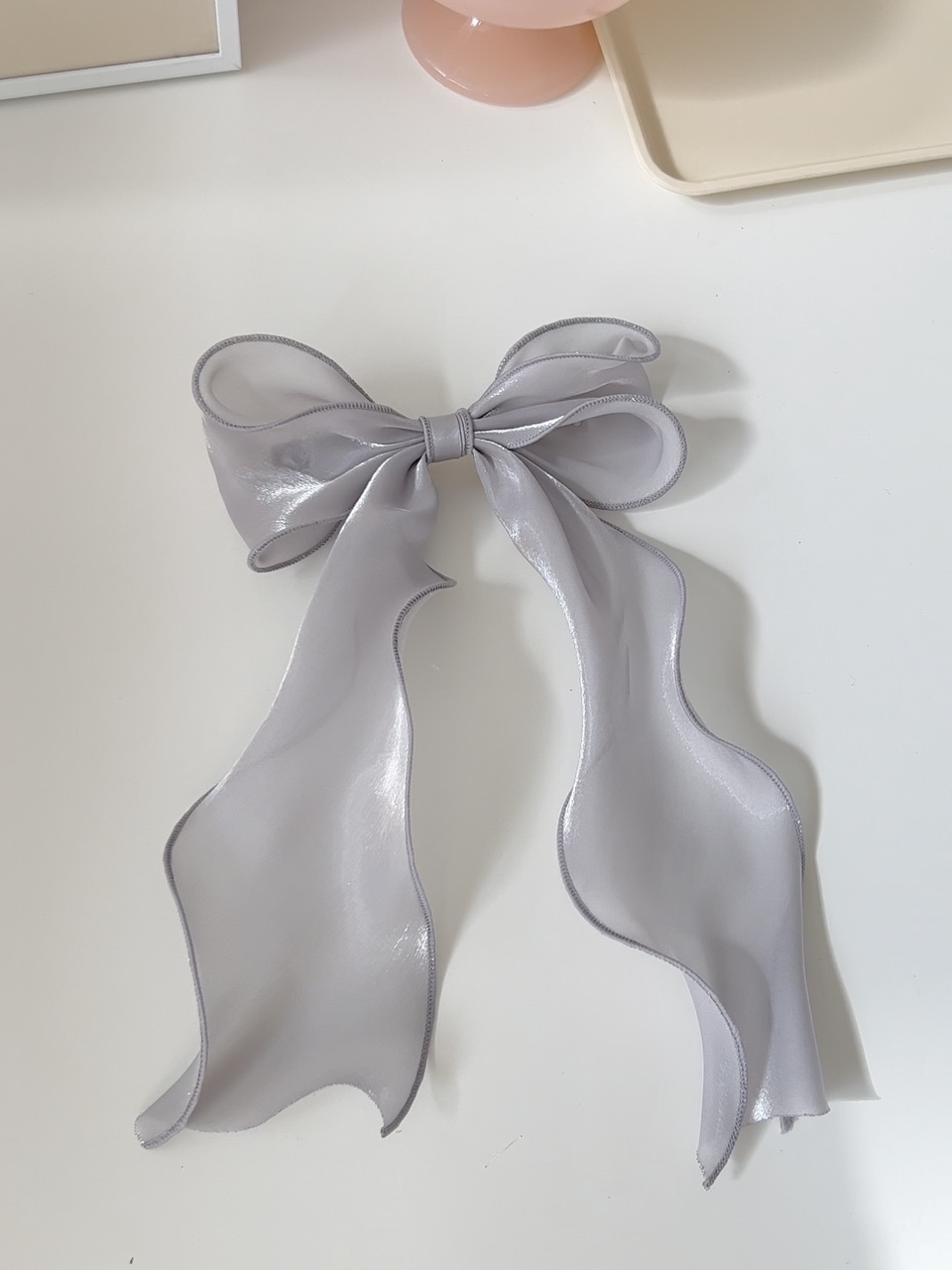 [러블리🎀] 롱 꼬리 샤이닝 왕리본 머리핀 오간자 골프리본핀 헤어끈 상세 이미지 28