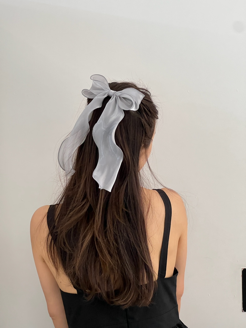 [러블리🎀] 롱 꼬리 샤이닝 왕리본 머리핀 오간자 골프리본핀 헤어끈 상세 이미지 27