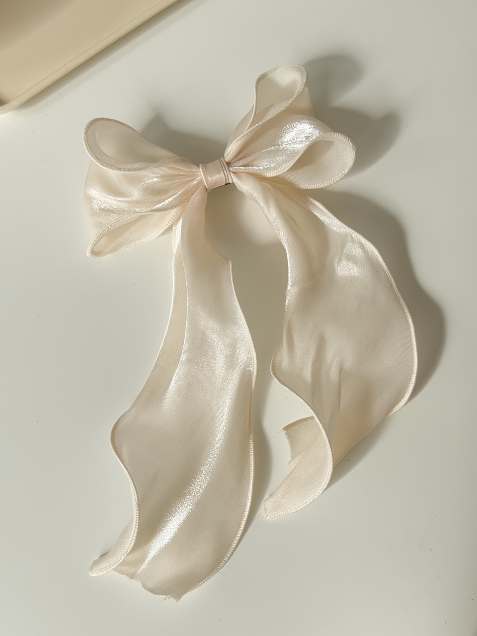[러블리🎀] 롱 꼬리 샤이닝 왕리본 머리핀 오간자 골프리본핀 헤어끈 상세 이미지 11