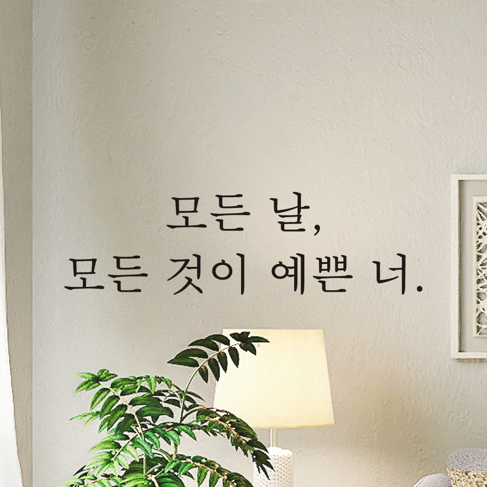 레터링 포인트 스티커 매장 카페 모든 날 모든 것이 예쁜 너 L-075S검정 - 상세 이미지 5