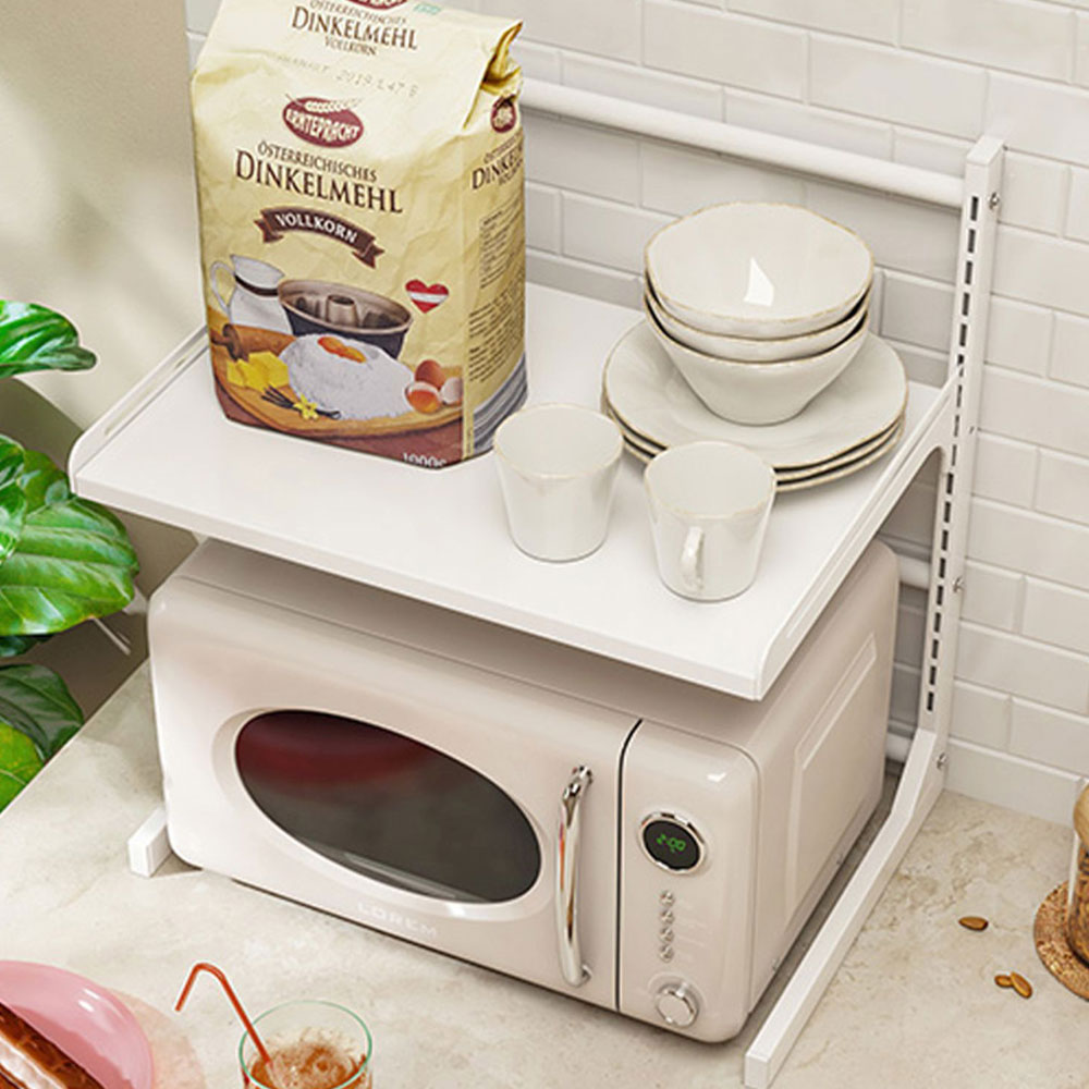 2세대 높이조절 전자레인지선반 2단 전자렌지 수납장 밥솥 선반 다이 받침대