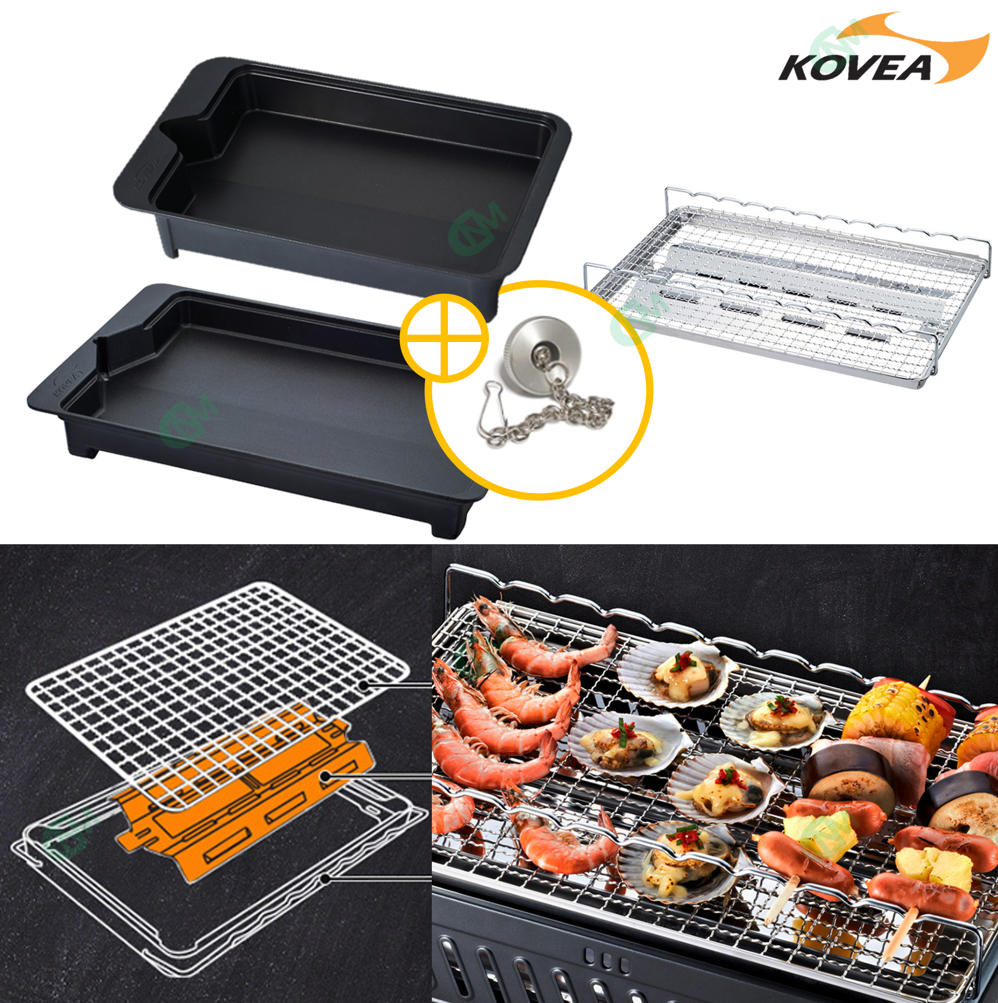 코베아 구이바다 L 신형 유리뚜껑 버너 캠핑용 부르스타 세트 PVC 가방