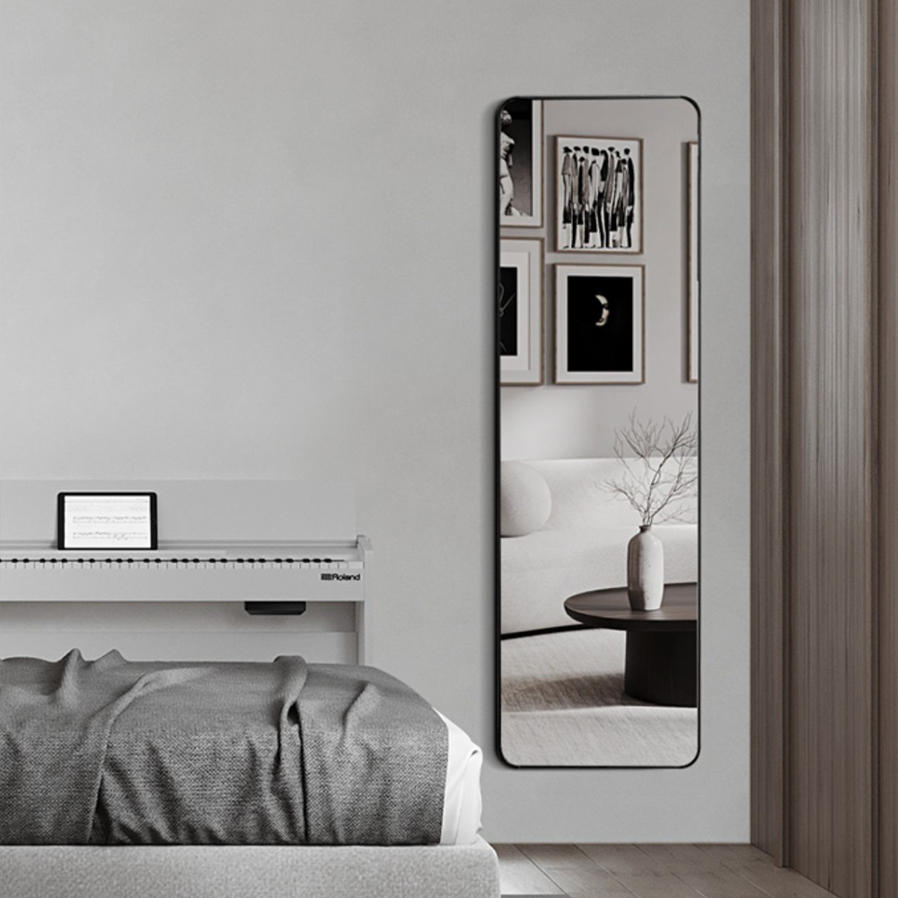 무타공마켓 슬림베젤 라운드 전신거울 400 스탠드 벽걸이 대형 인테리어 현관 거울