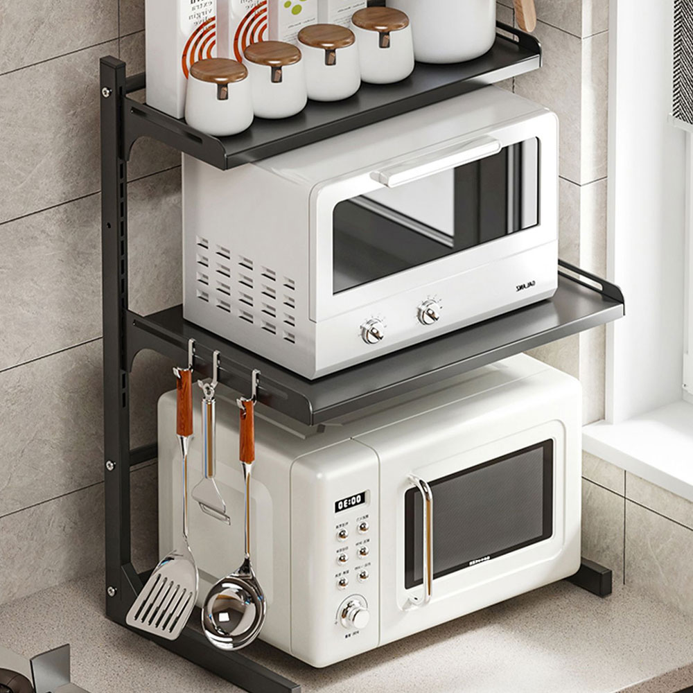 2세대 높이조절 전자레인지선반 2단 전자렌지 수납장 밥솥 선반 다이 받침대