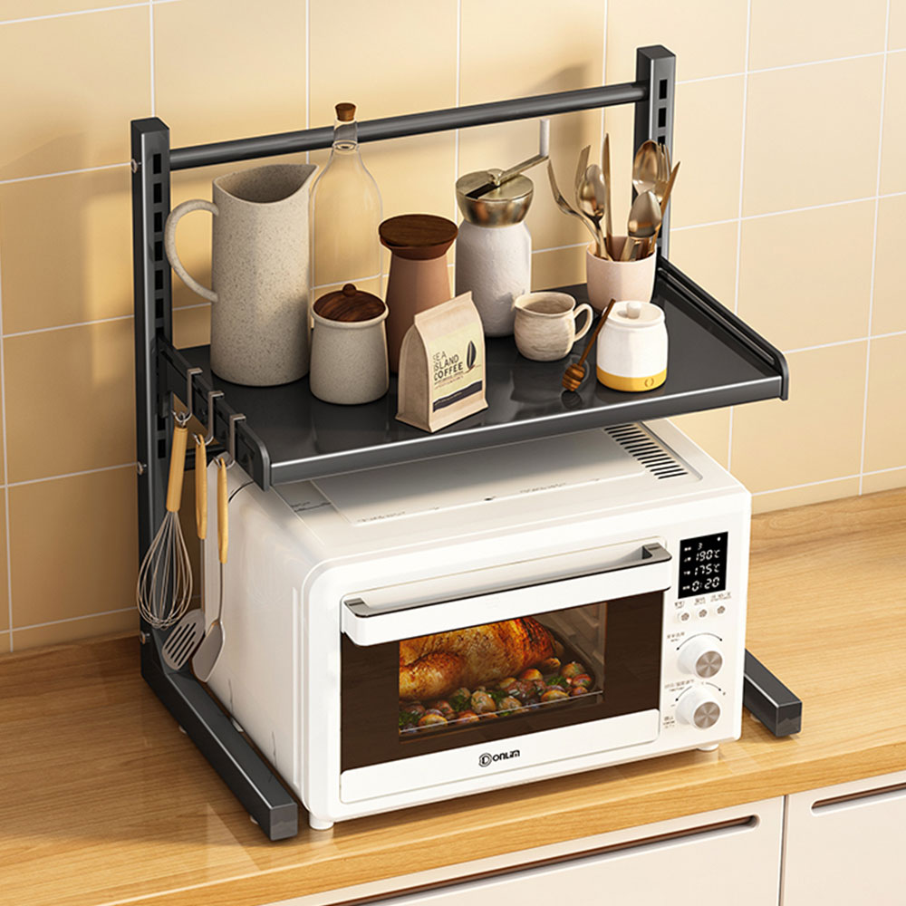 2세대 높이조절 전자레인지선반 2단 전자렌지 수납장 밥솥 선반 다이 받침대