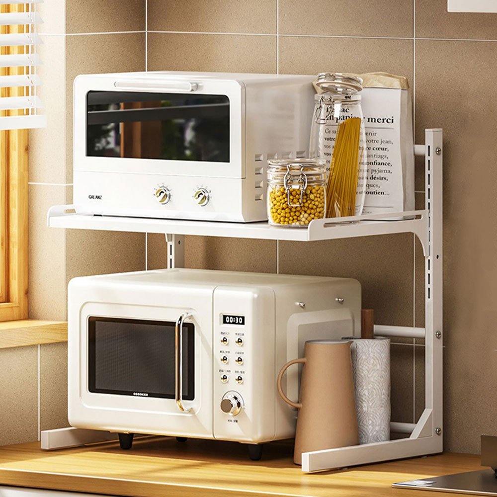 2세대 높이조절 전자레인지선반 2단 전자렌지 수납장 밥솥 선반 다이 받침대