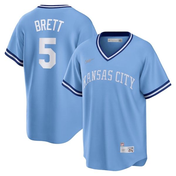 [해외] 791955 나이키 MLB George Brett 캔자스시티 로열스 로드 쿠퍼스타운 컬렉션 플레이어 저지 라이트블루 : 제이컴퍼니마켓