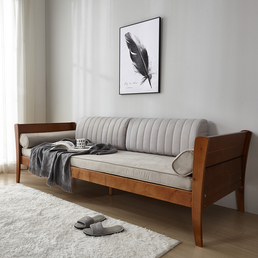 스코나 어그린 아쿠아텍스 패브릭 원목 벤치 소파베드 침대