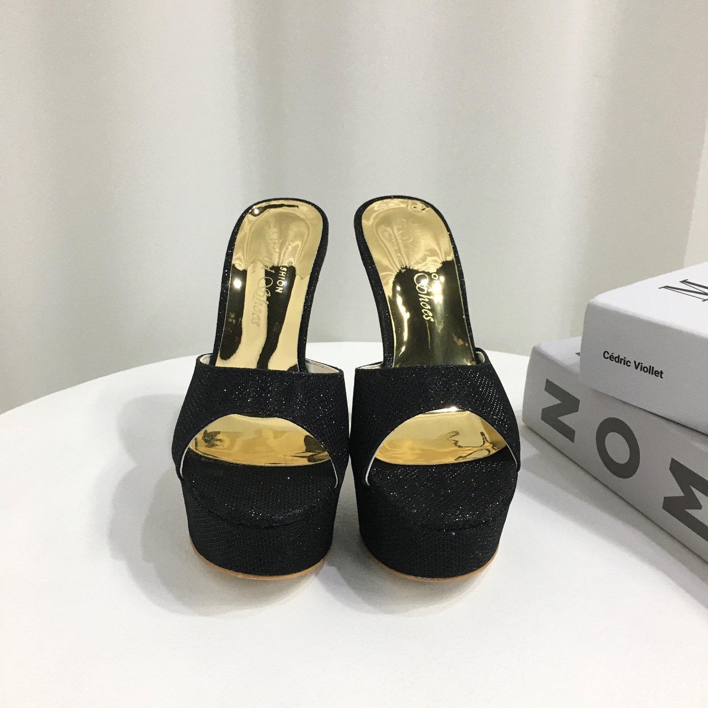 [당일배송/국산수제화] 샤이니 토오픈 가보시 뮬 슬리퍼 샌들힐 13cm 상세 이미지 29