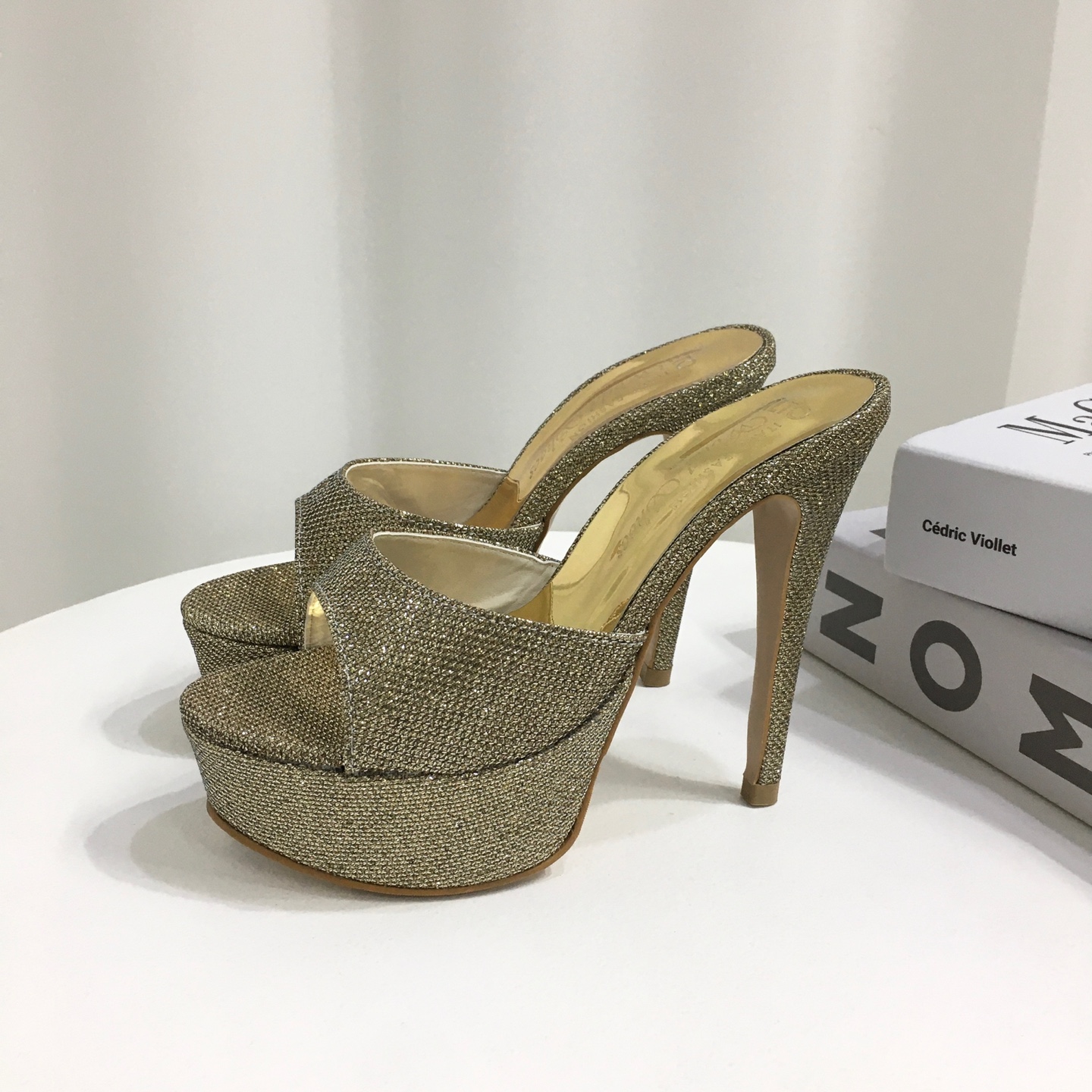 [당일배송/국산수제화] 샤이니 토오픈 가보시 뮬 슬리퍼 샌들힐 13cm 상세 이미지 23