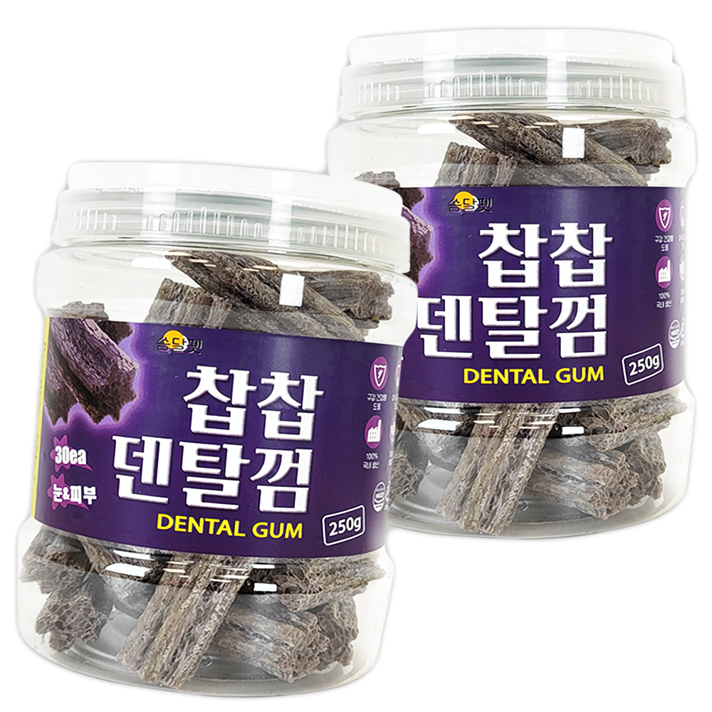 찹찹 덴탈껌 강아지 치석제거 개껌 쏨달펫 눈건강, 500g, 60개 - 상품 이미지