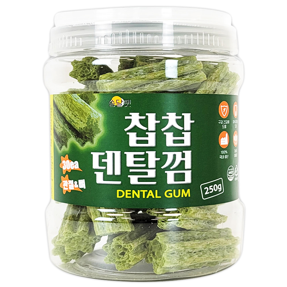 찹찹 덴탈껌 강아지 치석제거 개껌 쏨달펫 관절건강, 250g, 30개 - 상품 이미지