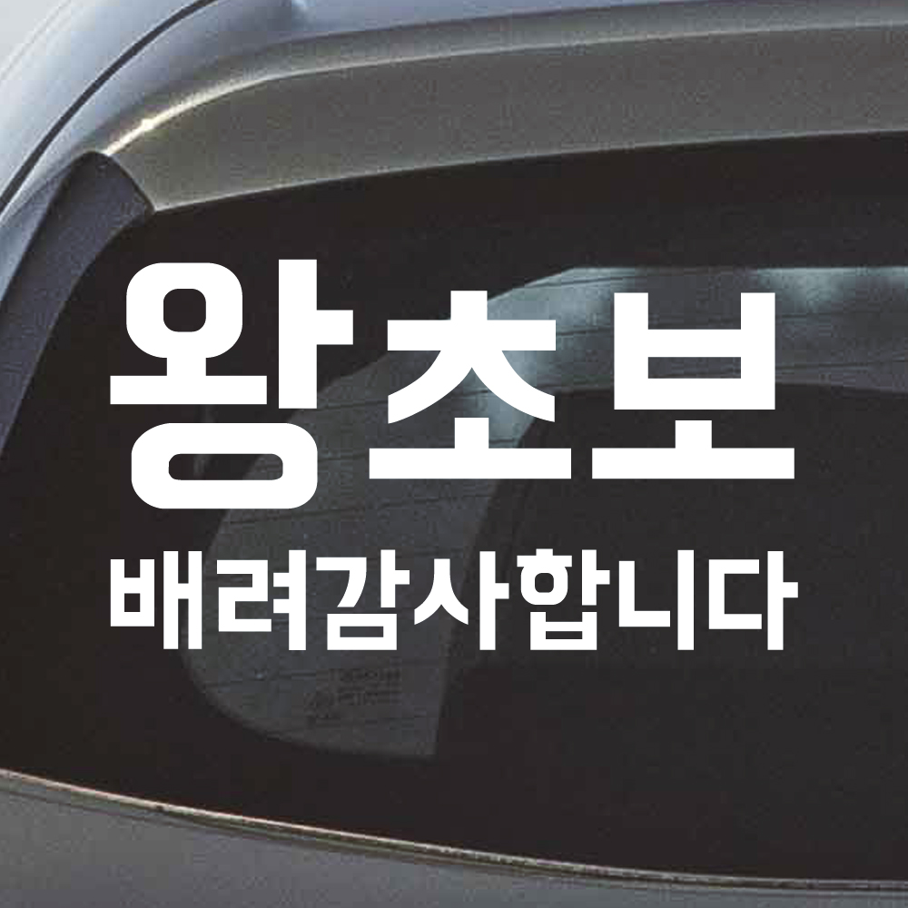 초보운전 왕초보 스티커 배려감사합니다 흰색 노랑 이미지 6