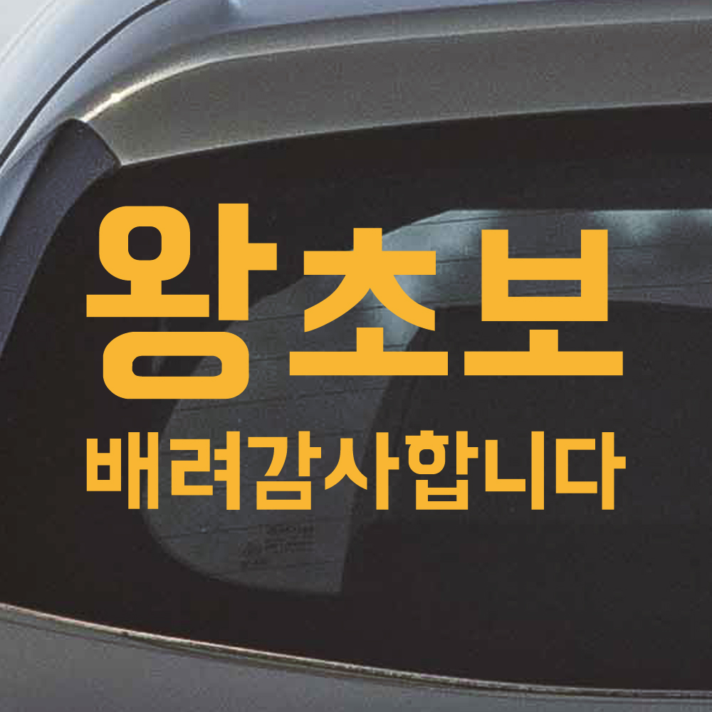 초보운전 왕초보 스티커 배려감사합니다 흰색 노랑 - 상세 이미지 5