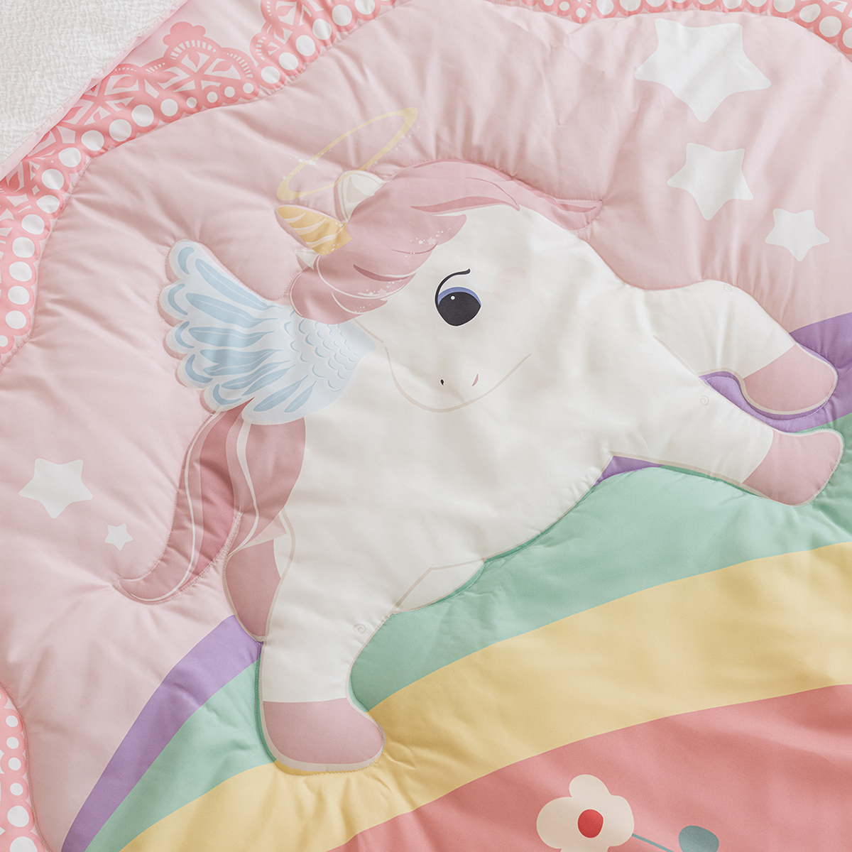 키즈 시어서커 쿨 냉감 에어컨 손자수 차렵 여름이불 베개세트 엘리봉봉 (유니콘), S.SS(싱글.슈퍼싱글겸용)