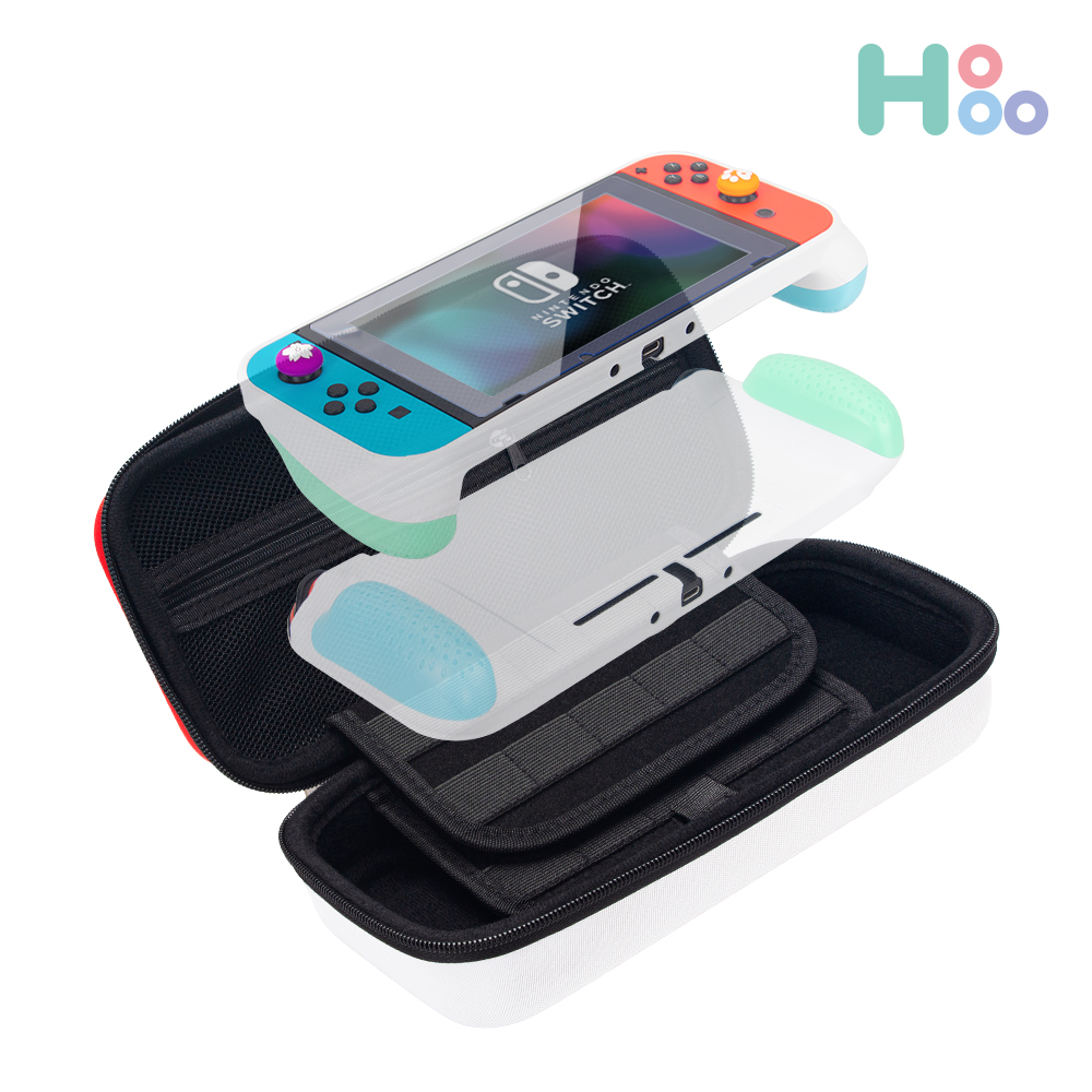 스컬앤코케이스 수납 닌텐도 스위치 파우치 가방 레드화이트 - 상품 이미지