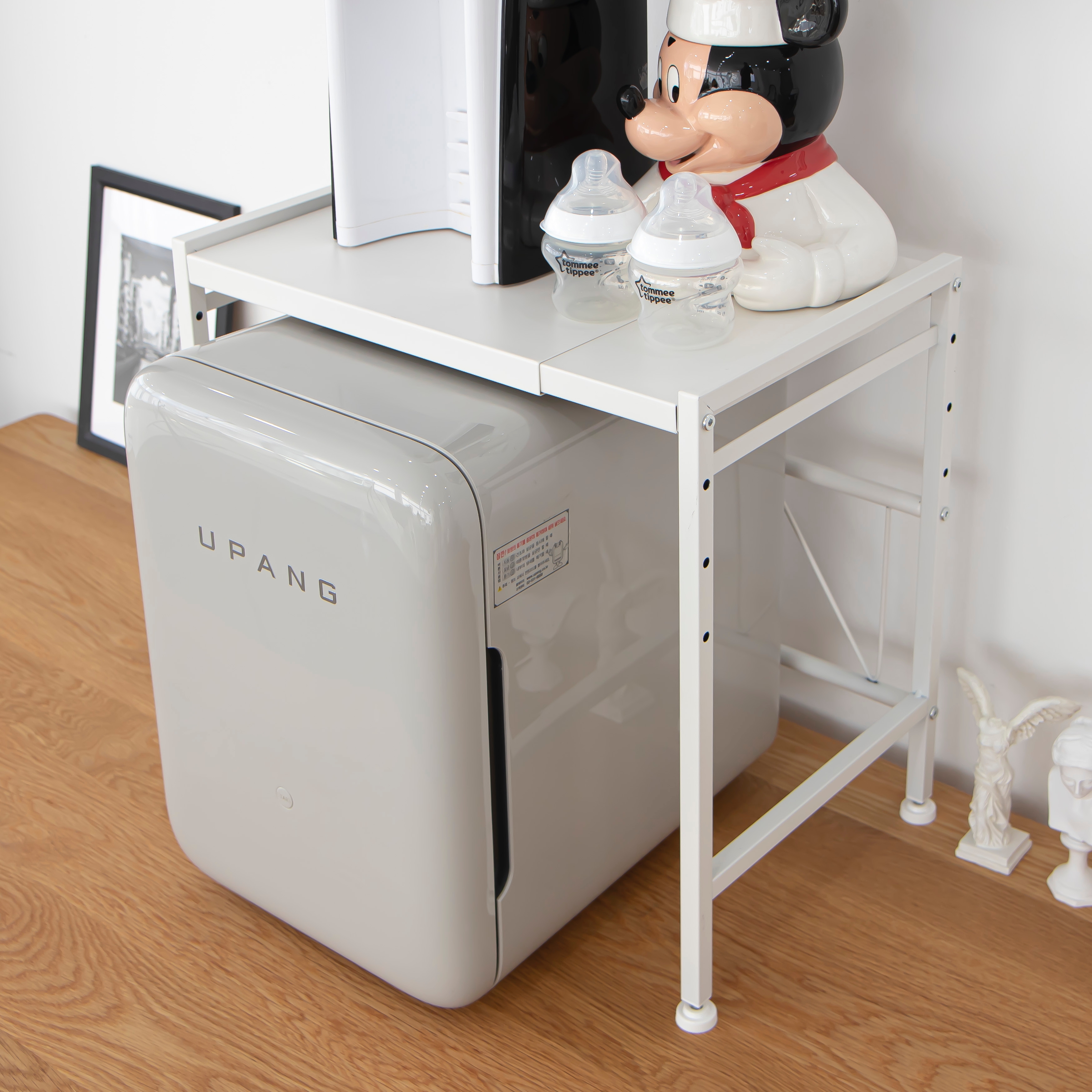 라라밤 너비높이조절 4단 전자레인지 선반 렌지대 수납장 에어프라이어 거치대