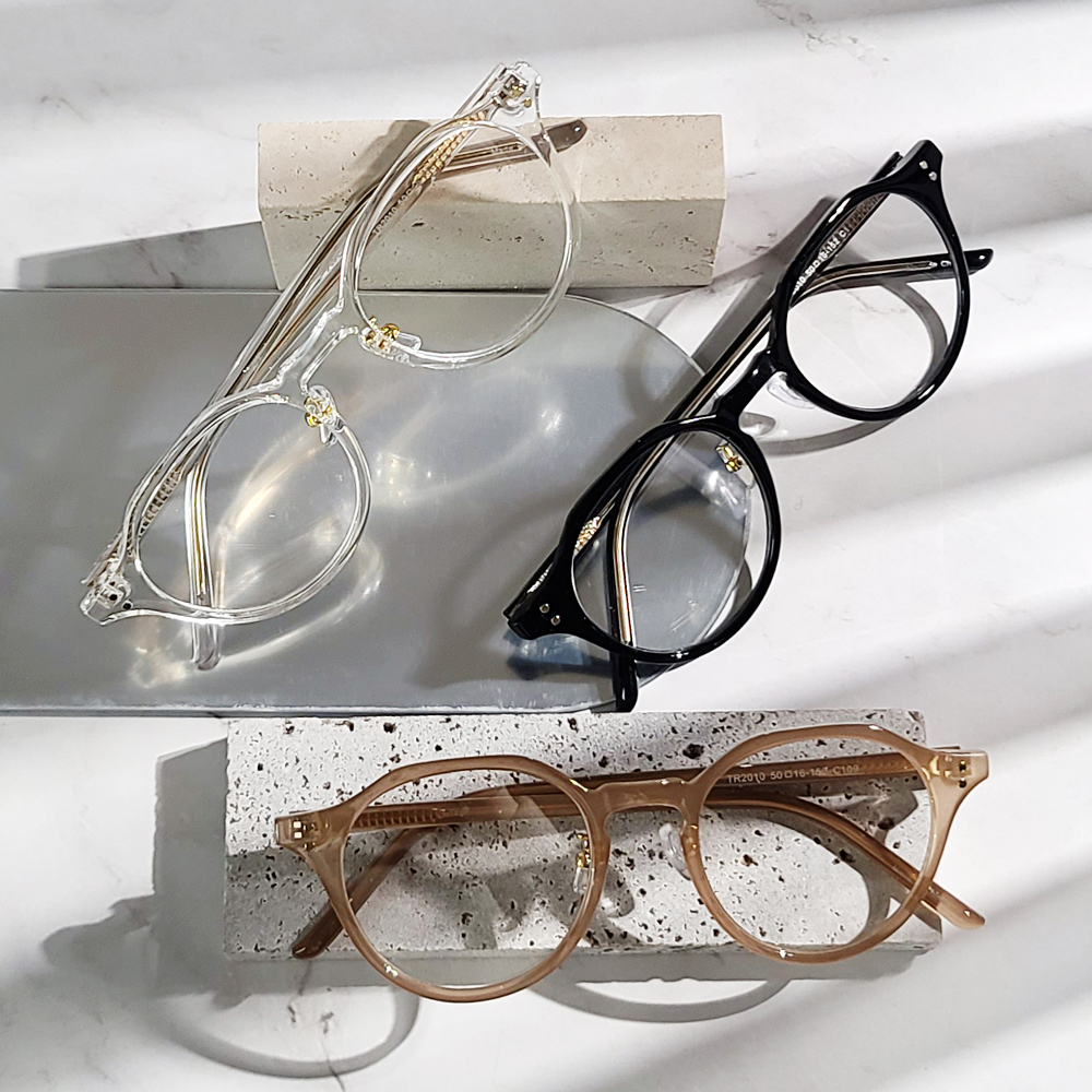 블루라이트차단 안경 투명 안경테 가벼운 뿔테 다각형 peach