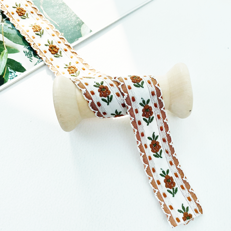 NEW)2.5cm 작은꽃 피코 자수레이스 머리핀레이스 - 상세 이미지 5