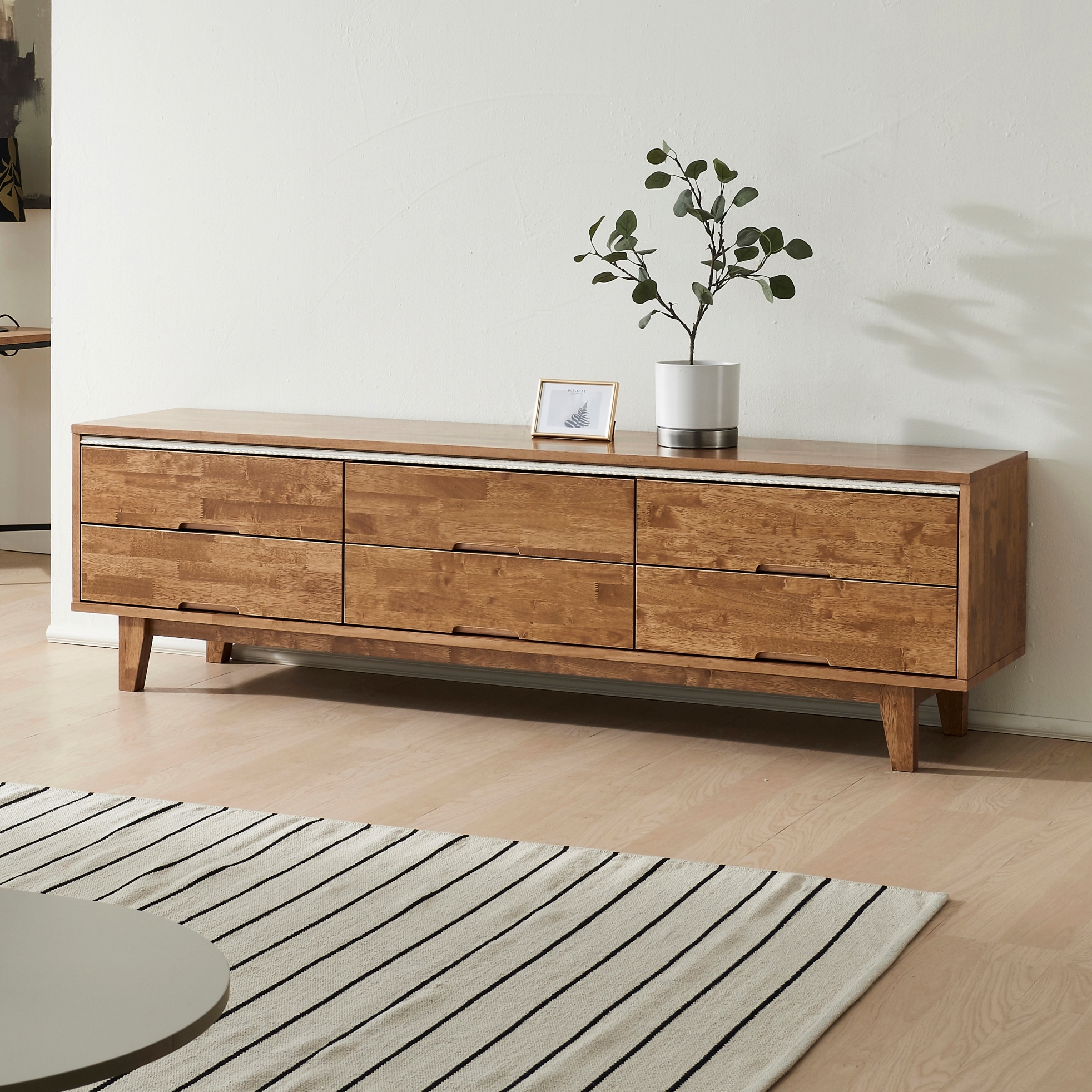 브루아 고무나무 원목거실장 티비다이 TV거실장 1500