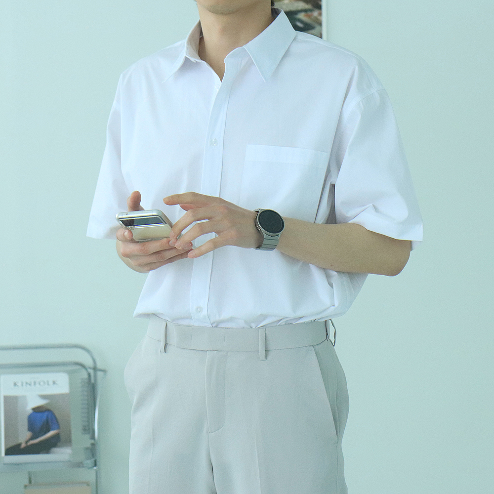 남자반팔셔츠 여름 오버핏 린넨남방 남자셔츠 이미지 3