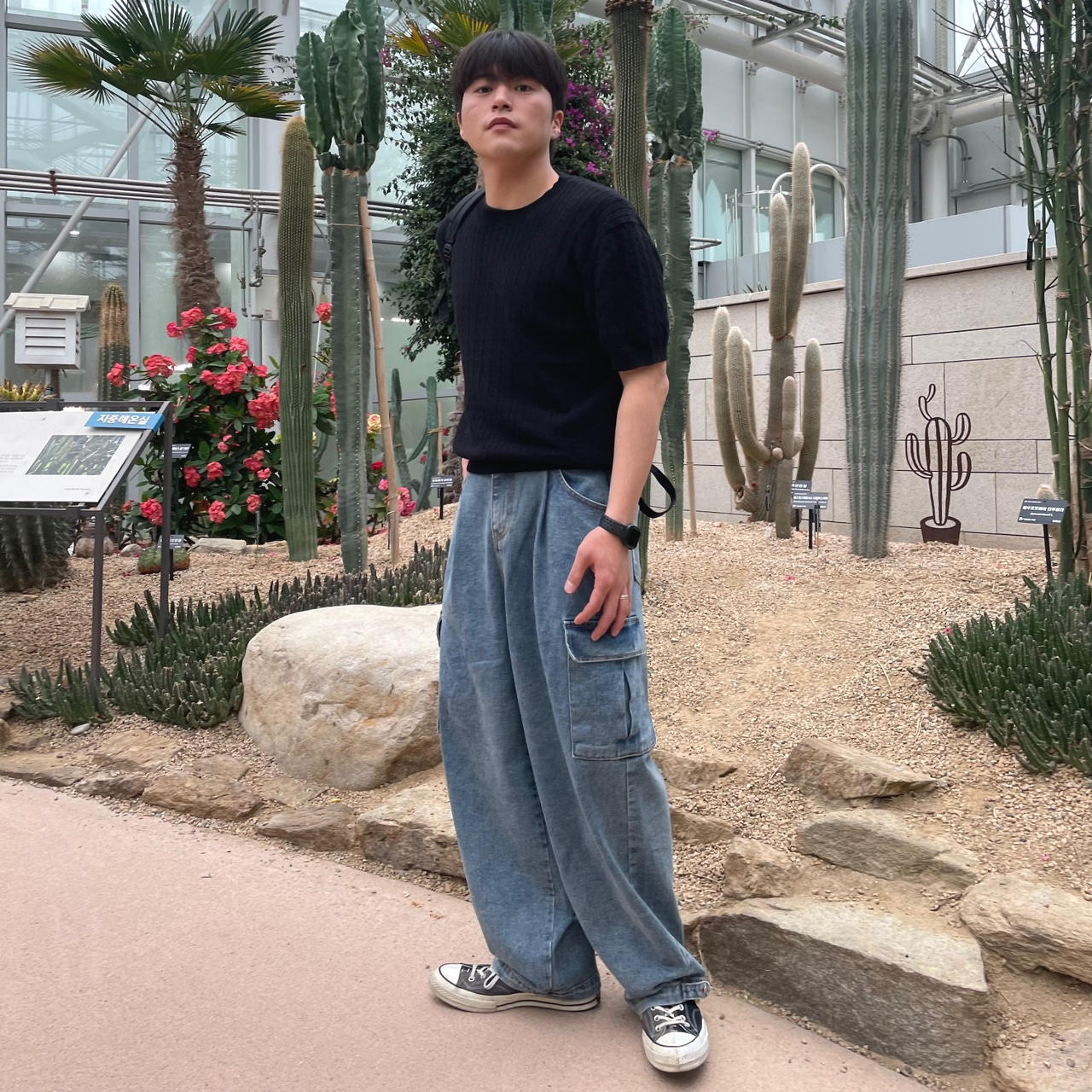 [UNISEX] 브러쉬 비죠 와이드 중청 카고 팬츠 (XS 보유) - 상세 이미지 4