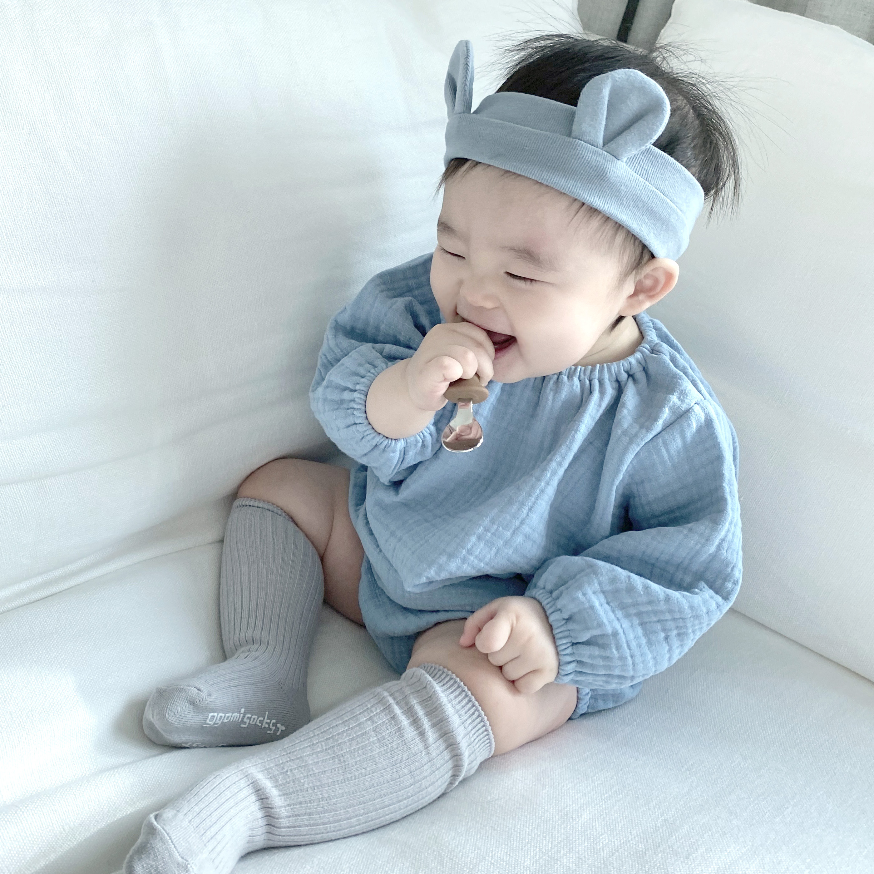 [바니블라썸]블루머 거즈 신생아옷 아기옷 고쟁이바지 블루머 민트 S - 상세 이미지 4