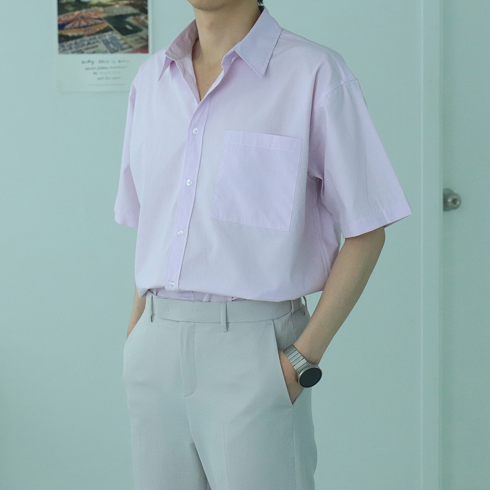 남자반팔셔츠 여름 오버핏 린넨남방 남자셔츠 - 상세 이미지 4