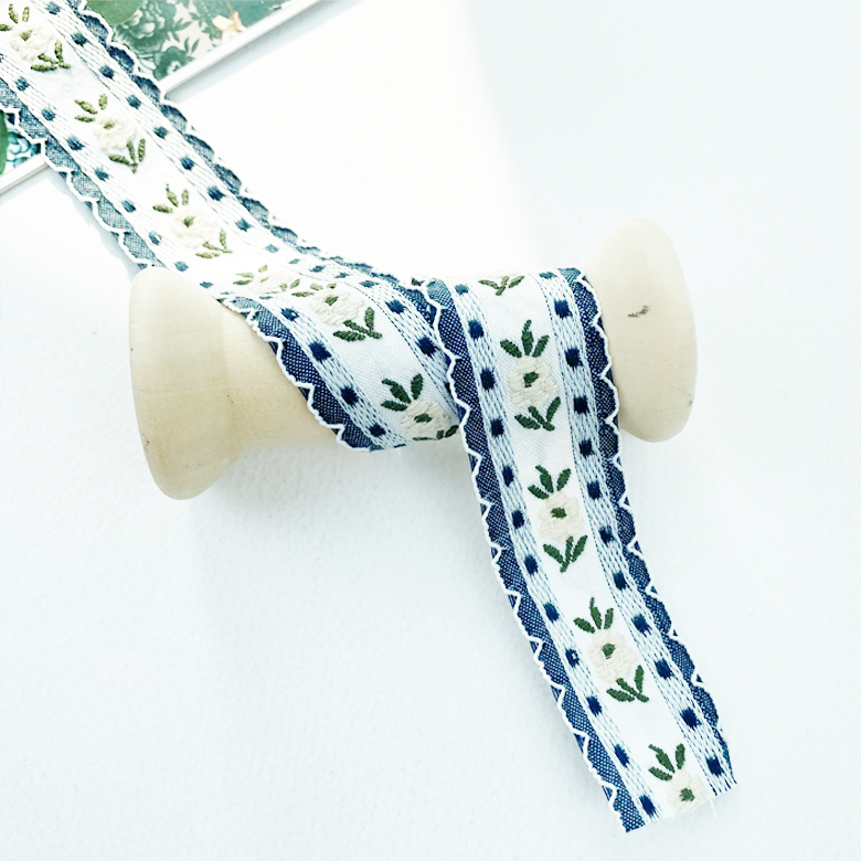 NEW)2.5cm 작은꽃 피코 자수레이스 머리핀레이스 - 상세 이미지 3