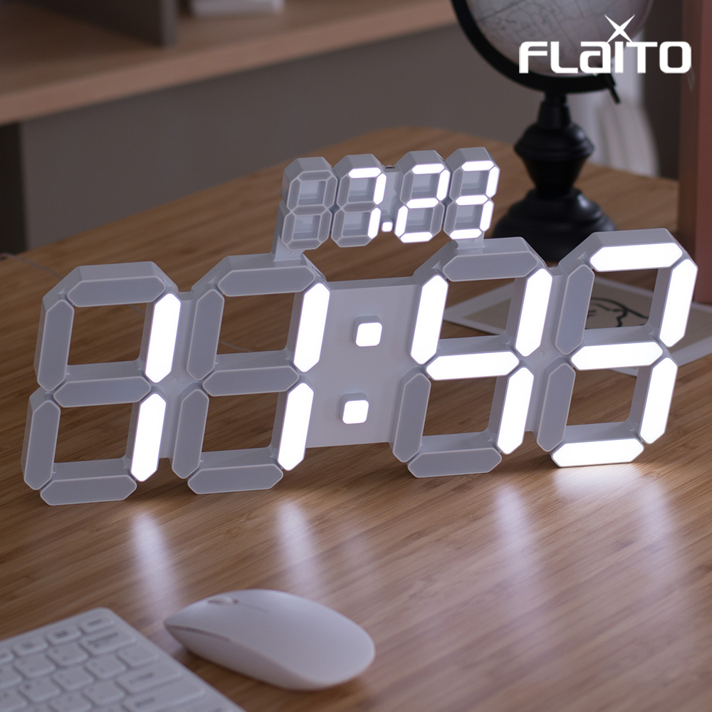 플라이토 데이즈 3D LED 벽걸이 시계 38cm 이미지 7