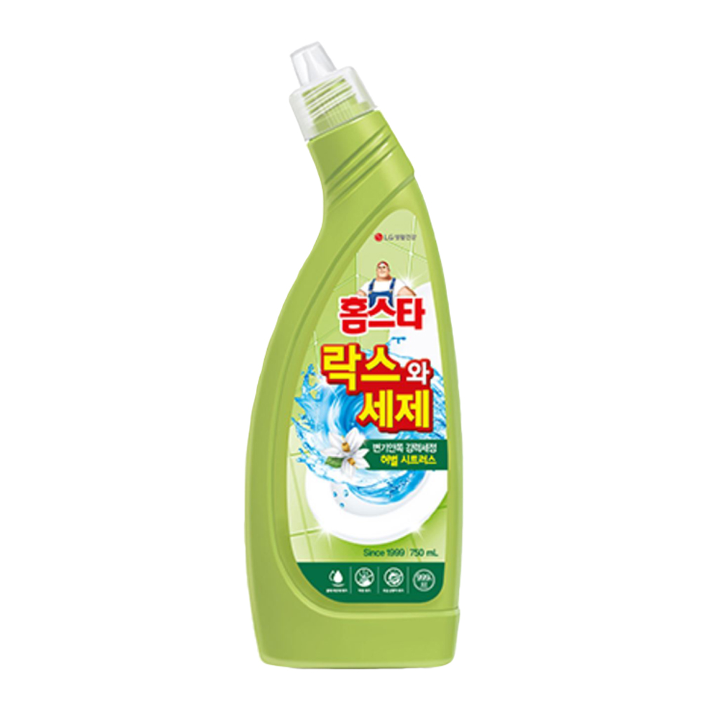 홈스타 락스와 세제 허벌 시트러스 750ml 타일 줄눈 사이 변기 틈새 곰팡이 제거 화장실 욕실 청소 락스 - 상품 이미지