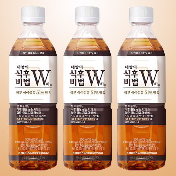 태양의 식후비법 더블유W차 500ml x 12페트 우롱티 그린우롱티 녹차 식이섬유차 - 상품 이미지