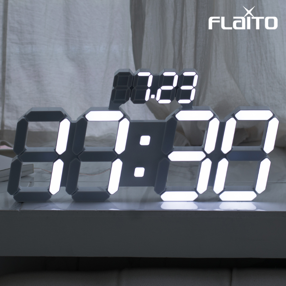 플라이토 데이즈 3D LED 벽걸이 시계 38cm 이미지 8