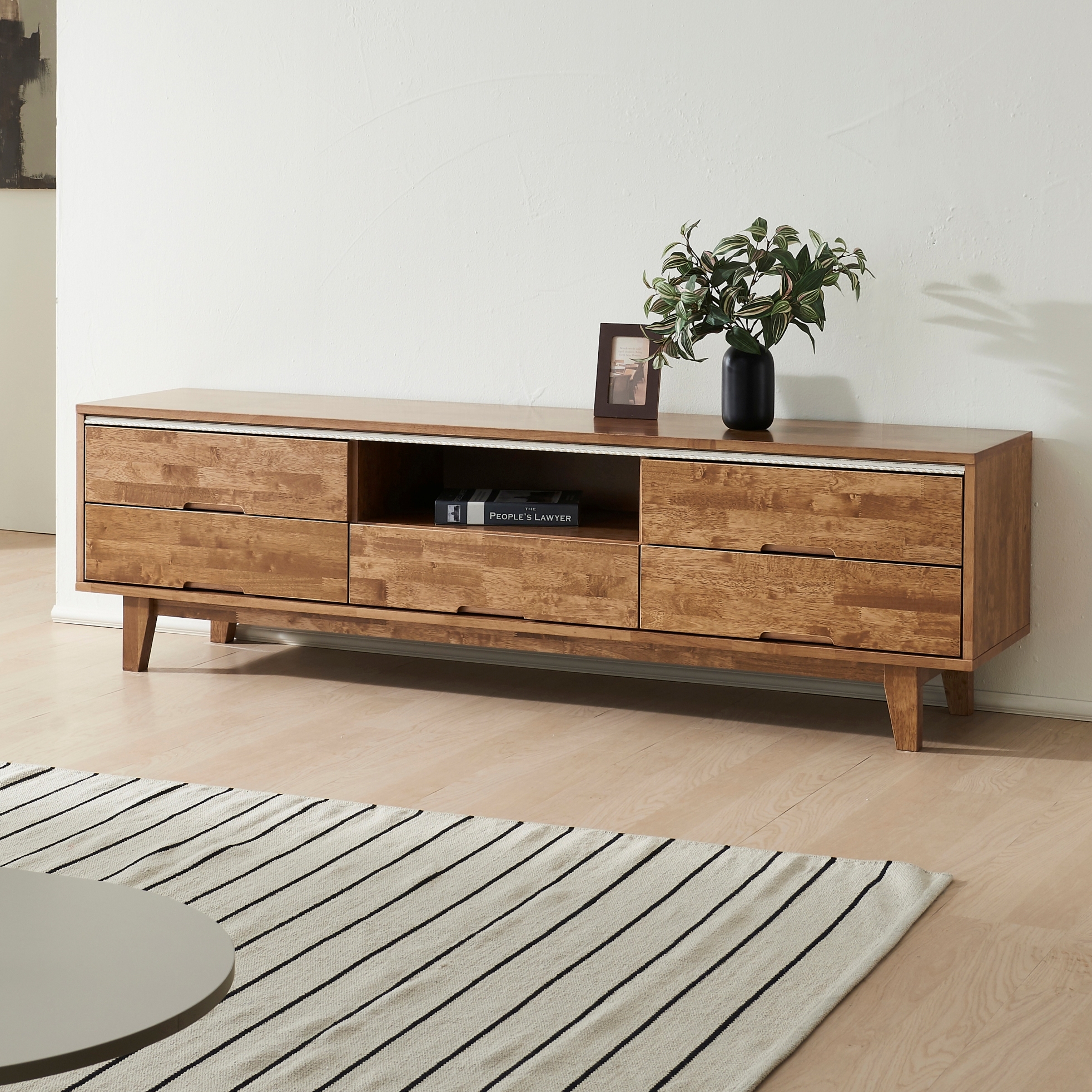 브루아 고무나무 원목거실장 티비다이 TV거실장 1500